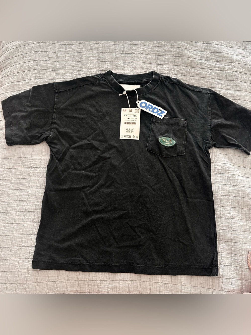 ZARA Boys Black Pocket T-Shirt